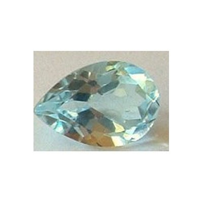 Topaze bleu ciel poire a facettes 10x7 mm 2.20 carats