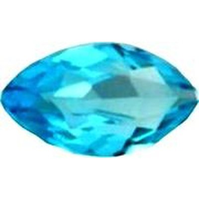 Topaze bleu suisse marquise a facettes 10x5 mm 1.35 carat